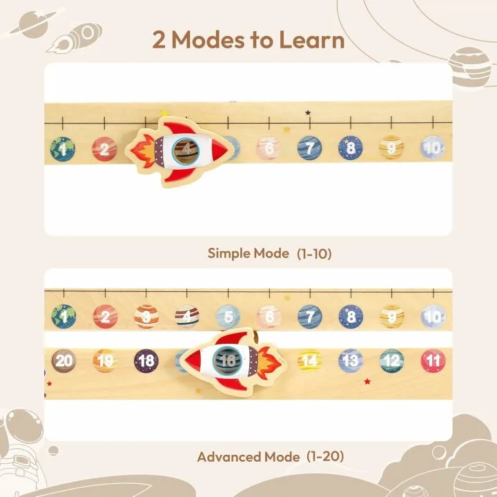 Wooden Number Line Board for Kids Learning