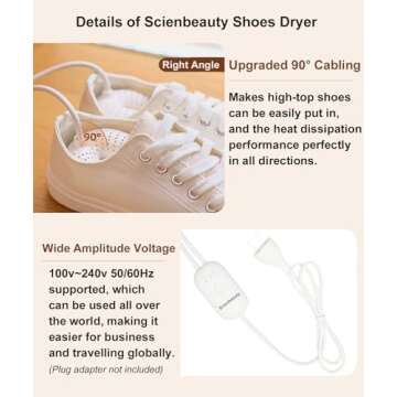 Scienbeauty Boot Dryer Shoe Dryer, Portable Footwear Dryers Machine with 3 Timer Modes for Rainy Seasons Winter Travel, Folding Boot Warmer Fireproof Drying for Shoes, Gloves, Socks, Ski Boots US Plug
