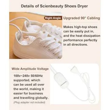 Scienbeauty Boot Dryer Shoe Dryer, Portable Footwear Dryers Machine with 3 Timer Modes for Rainy Seasons Winter Travel, Folding Boot Warmer Fireproof Drying for Shoes, Gloves, Socks, Ski Boots US Plug