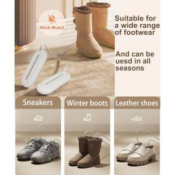 Scienbeauty Boot Dryer Shoe Dryer, Portable Footwear Dryers Machine with 3 Timer Modes for Rainy Seasons Winter Travel, Folding Boot Warmer Fireproof Drying for Shoes, Gloves, Socks, Ski Boots US Plug