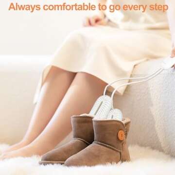 Scienbeauty Boot Dryer Shoe Dryer, Portable Footwear Dryers Machine with 3 Timer Modes for Rainy Seasons Winter Travel, Folding Boot Warmer Fireproof Drying for Shoes, Gloves, Socks, Ski Boots US Plug