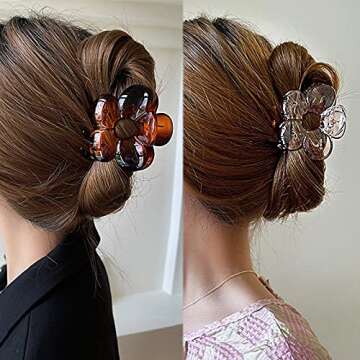 Elegant Flower Hair Claw Clips Set for Women