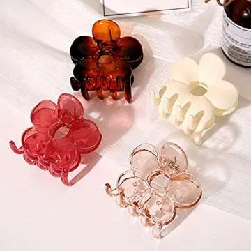 Elegant Flower Hair Claw Clips Set for Women
