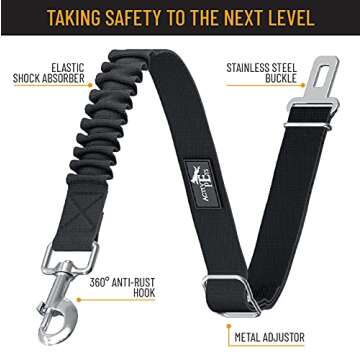 Active Pets Dog Seatbelt, Adjustable Safety Dog Seat Car Harness, Dog Seat Belt for Pets - Durable Dog Seatbelts for Cars - Dog Car Seat Belt for Dogs, Dog seat Belts for Large Dogs, Medium, & Small