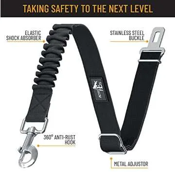 Active Pets Adjustable Safety Dog Seatbelt for All Breeds