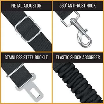Active Pets Adjustable Safety Dog Seatbelt for All Breeds