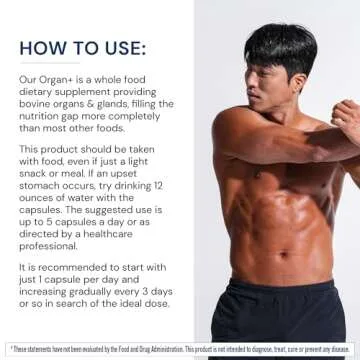 BodyHealth Organ+ Grass-Fed Glandular Organ Complex, Grassfed Beef Organ Supplement, Dessicated Beef Liver, Heart, Kidney, Pancreas, Spleen, Non GMO, Adrenal, Supplement, (150 Capsules)