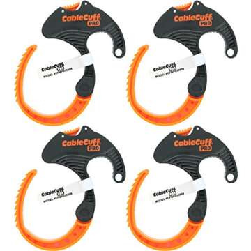 Cable Cuff PRO (4 Pack: 4x Medium 2 Inch Diameter) Adjustable, Reusable, Cable Tie Replacements for ...