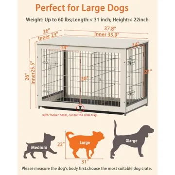 Piskyet Stylish Wooden Dog Crate Furniture for Pets