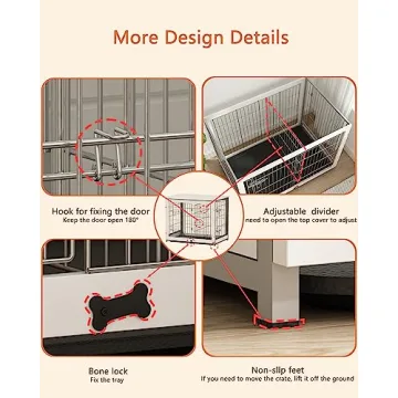 Piskyet Stylish Wooden Dog Crate Furniture for Pets