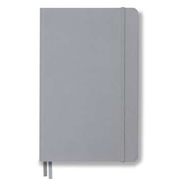 Minimalism Art, Premium Hard Cover Notebook Journal, Classic 5" x 8.3", 122 Numbered Pages, Gusseted Pocket, Ribbon Bookmark, Extra Thick Ink-Proof Paper 120gsm, San Francisco (Squared, Gray)