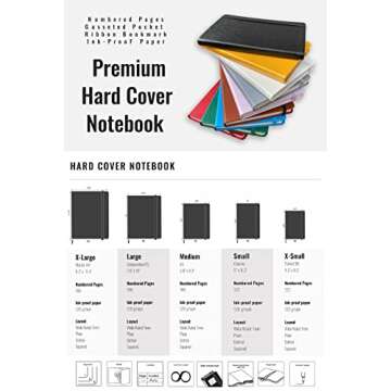Minimalism Art, Premium Hard Cover Notebook Journal, Classic 5" x 8.3", 122 Numbered Pages, Gusseted Pocket, Ribbon Bookmark, Extra Thick Ink-Proof Paper 120gsm, San Francisco (Squared, Gray)