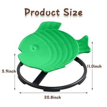 HAPPYMATY Sit and Spin Spinning Activity Toys for Toddlers with Arm Rest and Swivel, Wobble Chair - Sensory Spinning Seat for Kids, Training Body Coordination, Green