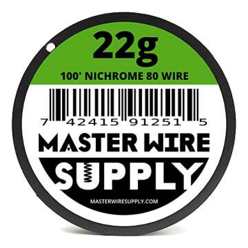Nichrome 80-100' - 22 Gauge Wire - 100ft - 0.65mm - 0.025in - Made in USA - Master Wire Supply