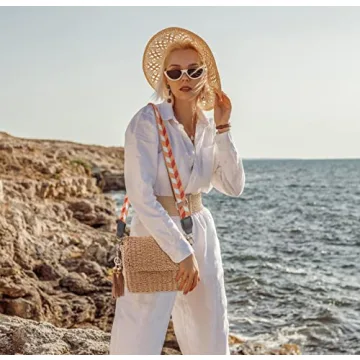 YXILEE Straw Bag Straw Purses for Women Summer Clutch Crossbody Shoulder Bags for Women Small Beach Cell Phone Wallet Purse