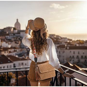 YXILEE Straw Bag Straw Purses for Women Summer Clutch Crossbody Shoulder Bags for Women Small Beach Cell Phone Wallet Purse