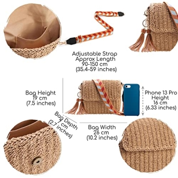 YXILEE Straw Bag Straw Purses for Women Summer Clutch Crossbody Shoulder Bags for Women Small Beach Cell Phone Wallet Purse