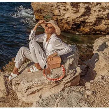 YXILEE Straw Bag Straw Purses for Women Summer Clutch Crossbody Shoulder Bags for Women Small Beach Cell Phone Wallet Purse