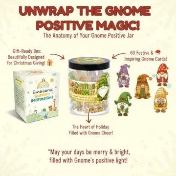 Positive Gnome Jar with 60 Inspiring Affirmation Cards