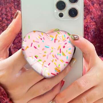 Luhoit Colorful Heart Shape Phone Grip for All Devices