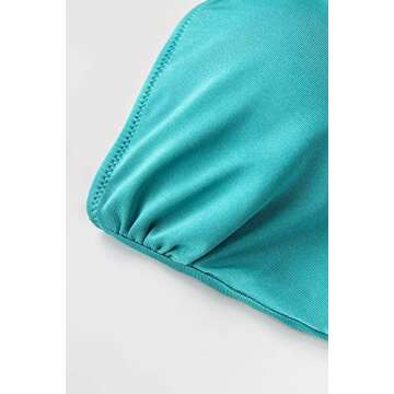 CUPSHE Teal One Shoulder High Waisted Swimsuit for Women