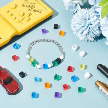 140Pcs Colorful DIY Blank Acrylic Dice for Crafts