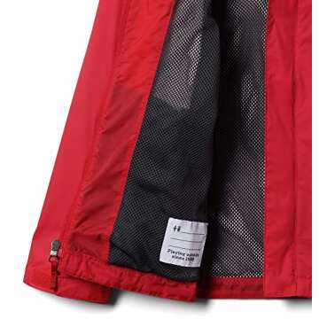 Columbia Little Boy's Watertight Jacket, Waterproof & Breathable Outerwear, Mountain Red, Small