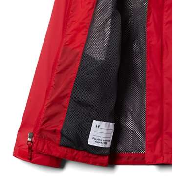 Columbia Little Boy's Watertight Jacket, Waterproof & Breathable Outerwear, Mountain Red, Small