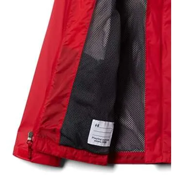 Columbia Little Boy's Watertight Jacket, Waterproof & Breathable Outerwear, Mountain Red, Small