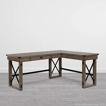 Ameriwood Wildwood L-Shaped Desk with Lift Top in Gray