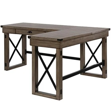 Ameriwood Wildwood L-Shaped Desk with Lift Top in Gray