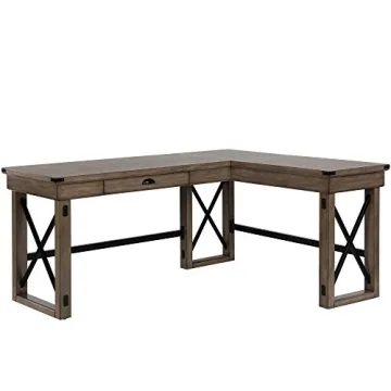 Ameriwood Wildwood L-Shaped Desk with Lift Top in Gray