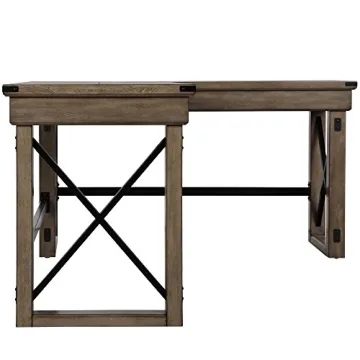 Ameriwood Wildwood L-Shaped Desk with Lift Top in Gray