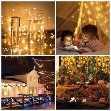 UPOOM [2 pack] Solar String Lights, 200 LED Outdoor Solar Fairy Lights Garden Copper Wire Decorative Lights 66Ft Waterproof Indoor Outdoor Lighting for Garden, Patio, Yard, Christmas