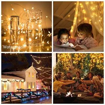 UPOOM [2 pack] Solar String Lights, 200 LED Outdoor Solar Fairy Lights Garden Copper Wire Decorative Lights 66Ft Waterproof Indoor Outdoor Lighting for Garden, Patio, Yard, Christmas