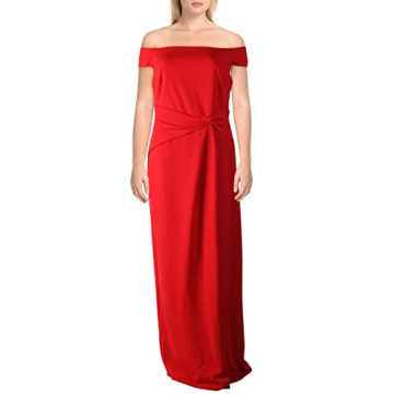 Lauren Ralph Lauren Off-The-Shoulder Evening Dress Red