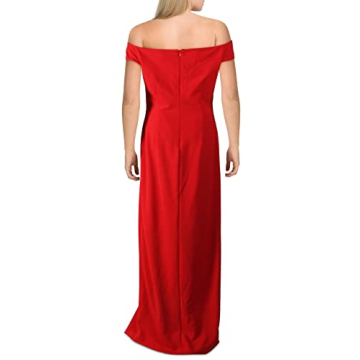 Lauren Ralph Lauren Off-The-Shoulder Evening Dress Red