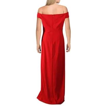 Lauren Ralph Lauren Off-The-Shoulder Evening Dress Red