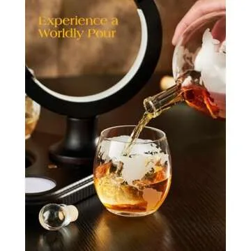 Gifts for Men Dad, Kollea Unique Light Up Whiskey Globe Decanter Sets for Men, Rechargeable Liquor Decanter in 7 Colors, Cool Christmas Birthday Gift for Men, Funny Anniversary Present for Him Husband