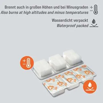 Esbit 1300-Degree Smokeless Solid 14g Fuel Tablets for Backpacking, Camping, and Emergency Prep, 12 Pieces,White