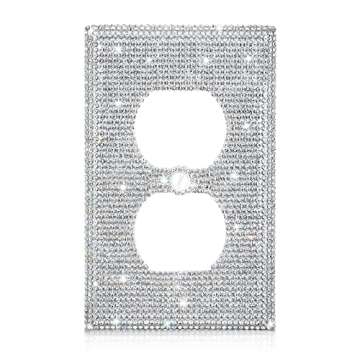 Shiny Silver Rhinestones Outlet Covers Wall Plate Cover Toggle 1 Gang Outlet Cover Light Switch Cover Outlet Cover Wall Plate