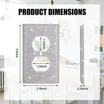 Shiny Silver Rhinestones Outlet Covers Wall Plate Cover Toggle 1 Gang Outlet Cover Light Switch Cover Outlet Cover Wall Plate