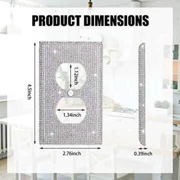 Shiny Silver Rhinestones Outlet Covers Wall Plate Cover Toggle 1 Gang Outlet Cover Light Switch Cover Outlet Cover Wall Plate