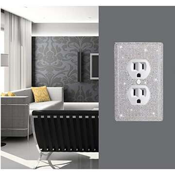 Shiny Silver Rhinestones Outlet Covers Wall Plate Cover Toggle 1 Gang Outlet Cover Light Switch Cover Outlet Cover Wall Plate