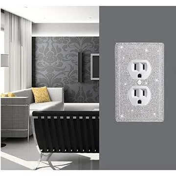 Shiny Silver Rhinestones Outlet Covers Wall Plate Cover Toggle 1 Gang Outlet Cover Light Switch Cover Outlet Cover Wall Plate