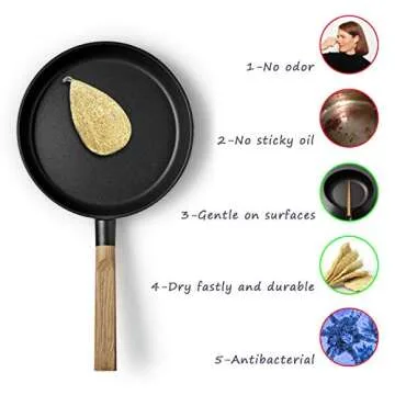 Miw Piw Natural Loofah Dish Sponge Pack 3 Vegetable Scrubber for Kitchen -100% Biodegradable Compostable Dishwashing Scouring Pad Zero Waste Plastic Free Eco Friendly Sustainable