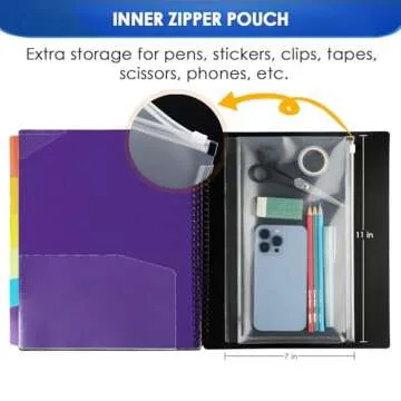 KTRIO 12 Pocket Poly Project Organizer - Ultimate School Supplies