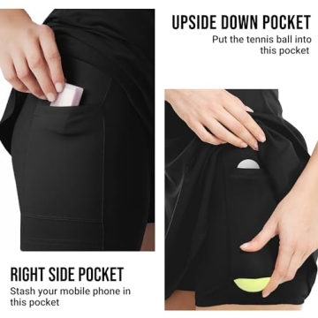Workout Tennis Dress with Built-in Shorts and Pockets