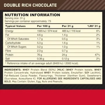 Optimum Nutrition Gold Standard Whey Protein Double Rich Chocolate