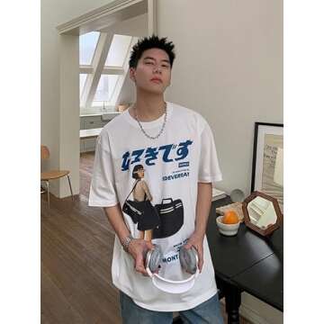 Vamtac Graphic Tees Men Streetwear Mens Shirts Graphic Mens Tshirts Graphic Oversized Graphic Tees for Men